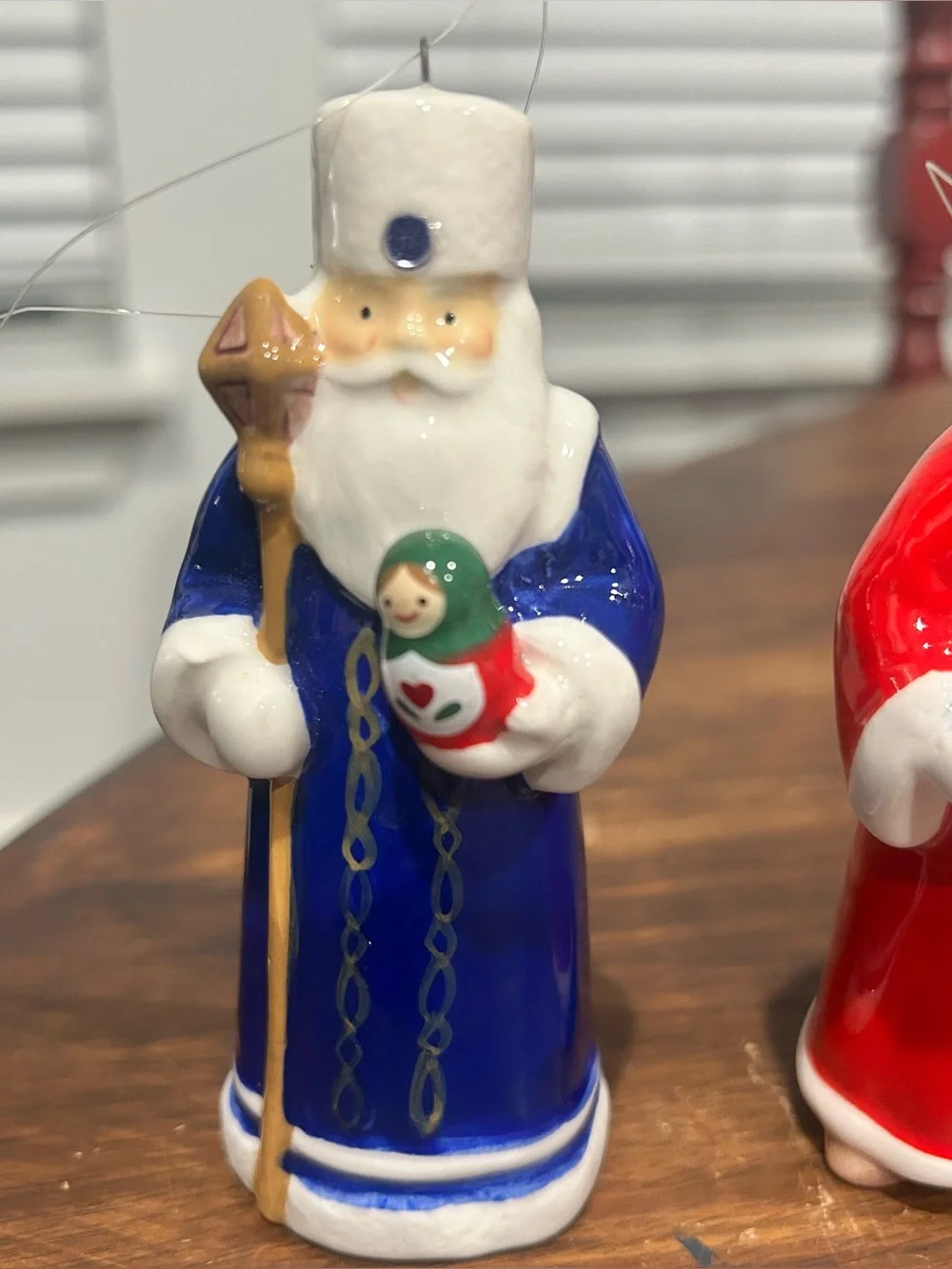 3 Crate and Barrel Around the World Santa Ornaments-2014 Greece, Russia & Norway